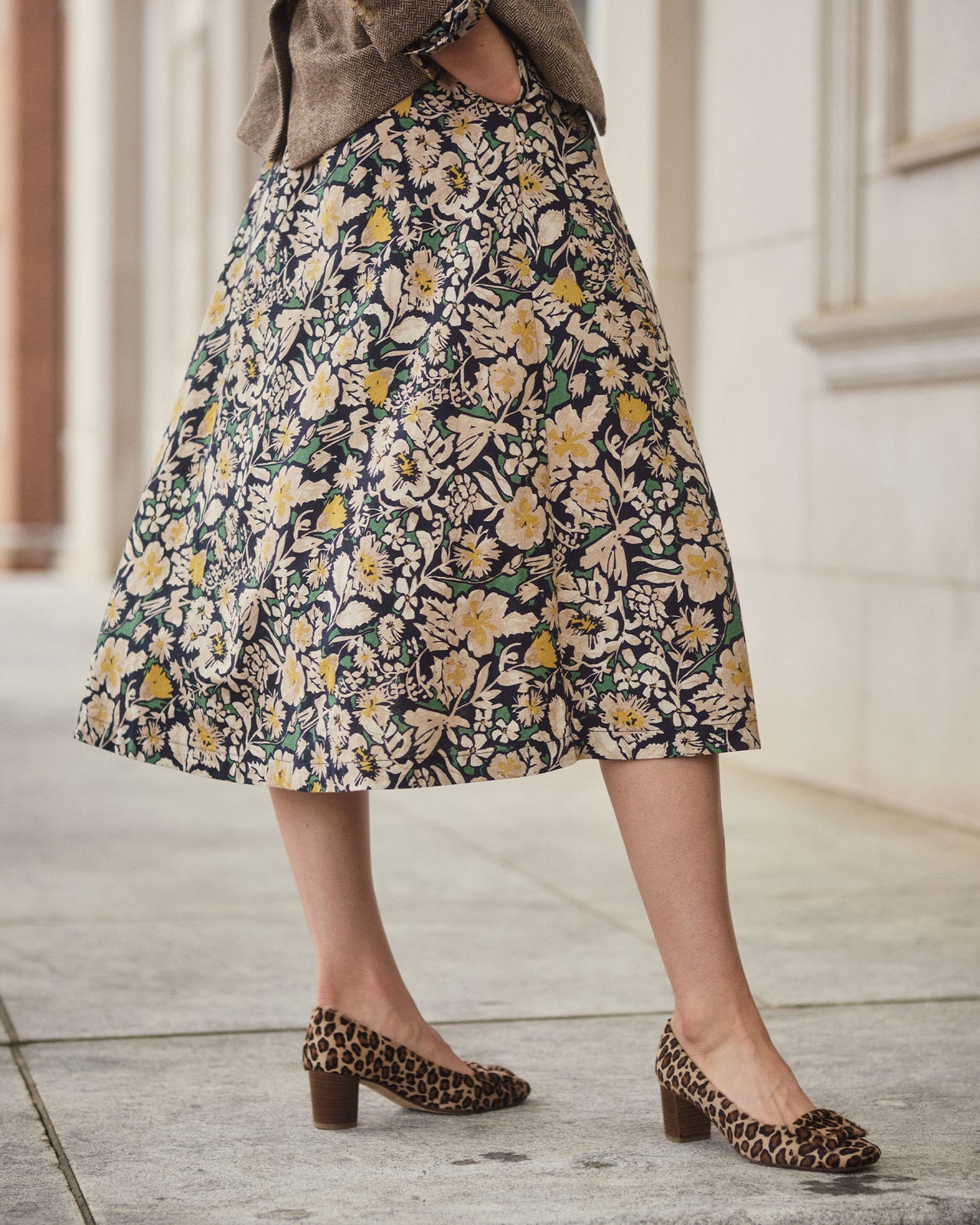 Buckle Heel in Leopard Calf Hair