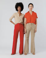 Load image into Gallery viewer, Camille Patch-Pocket Jean in Red Stretch Canvas
