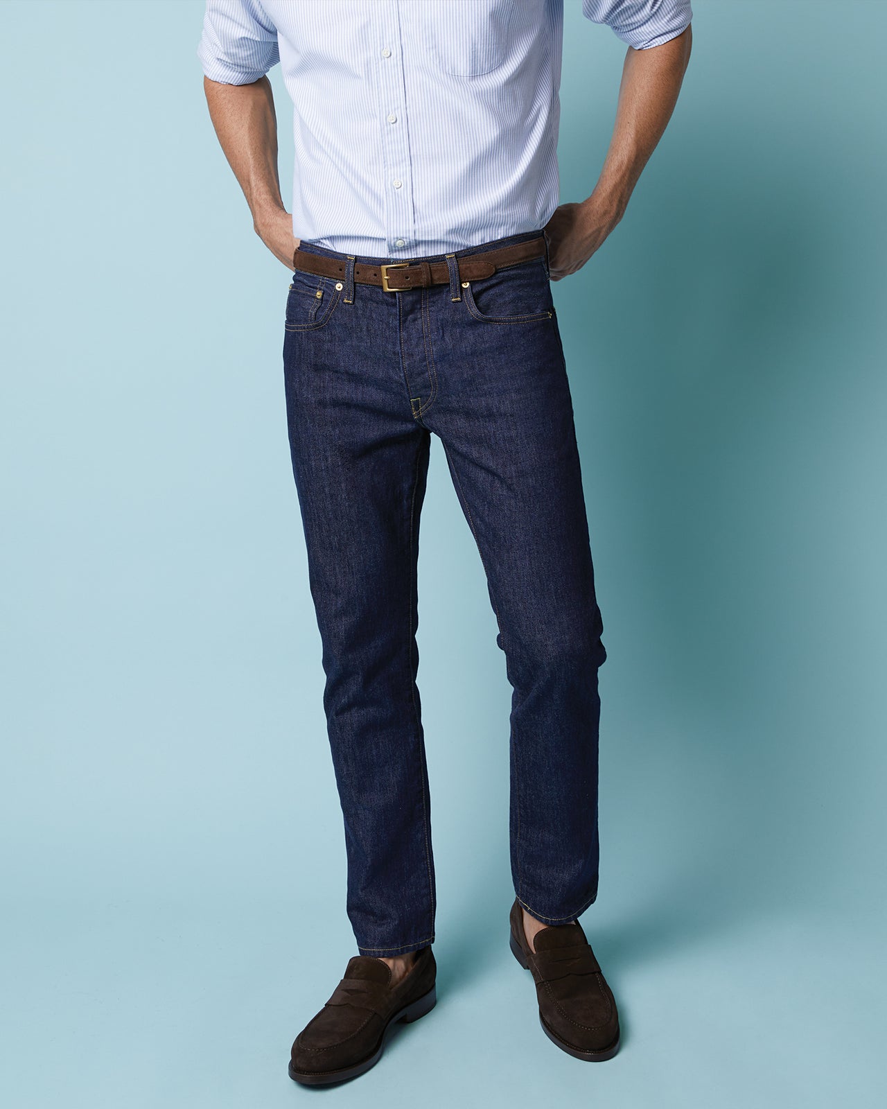 Slim Straight Jean in Non-Selvedge Rinse Denim