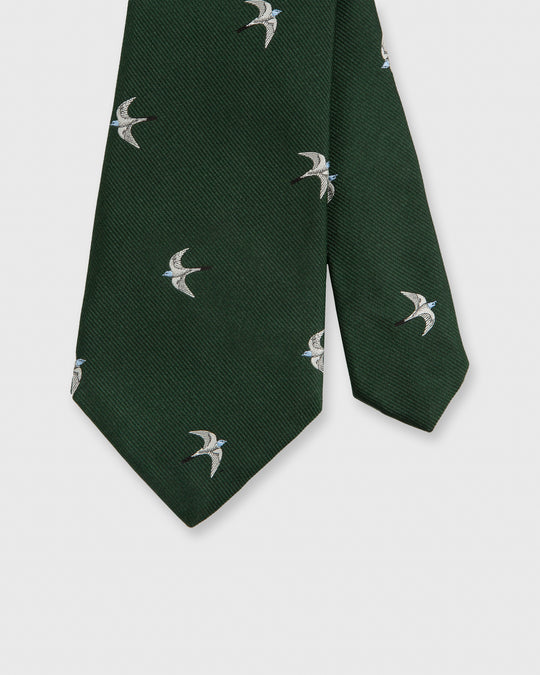 Silk Club Tie Hunter/White/Sky Swallow