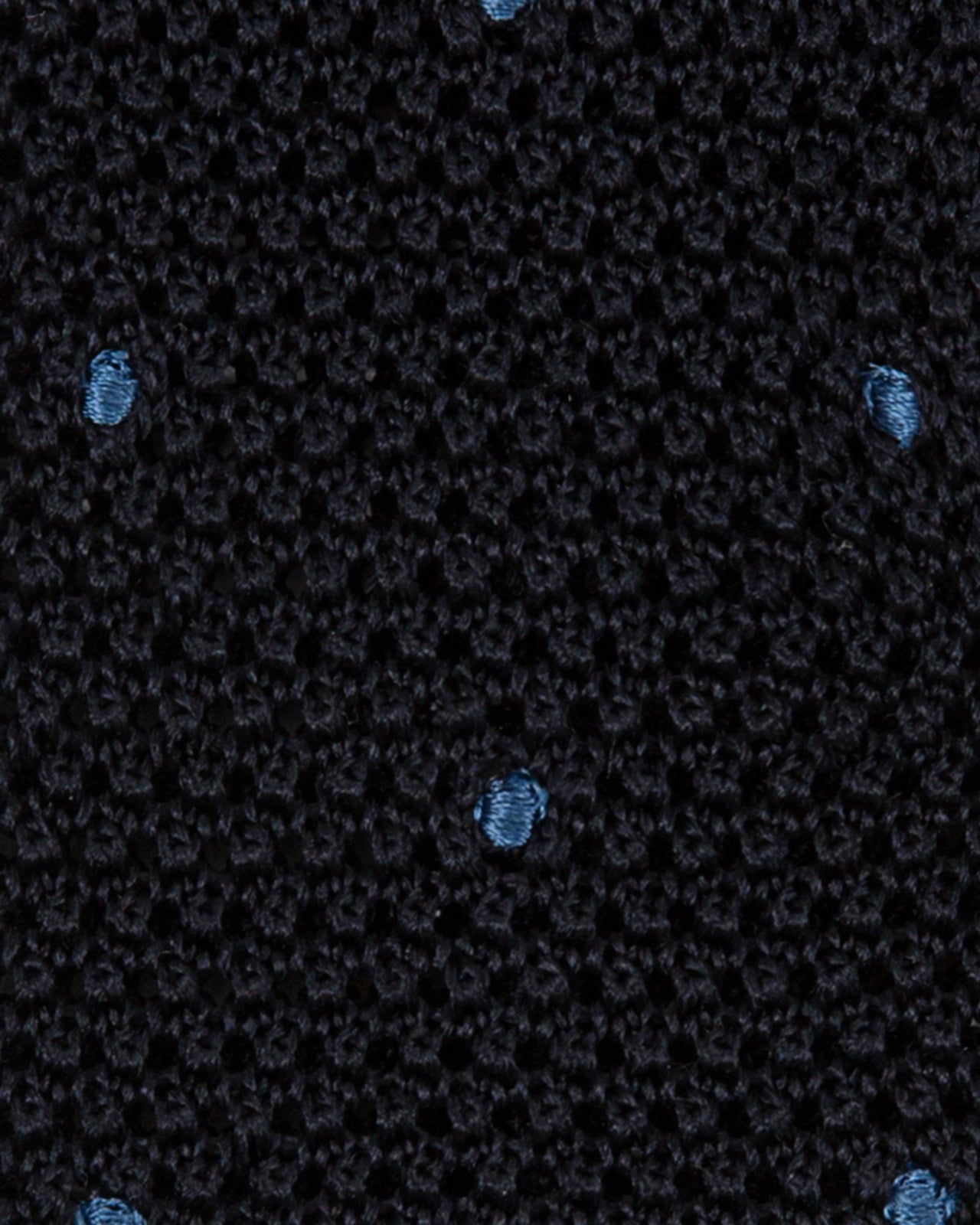 Silk Knit Tie Navy/French Blue Dot