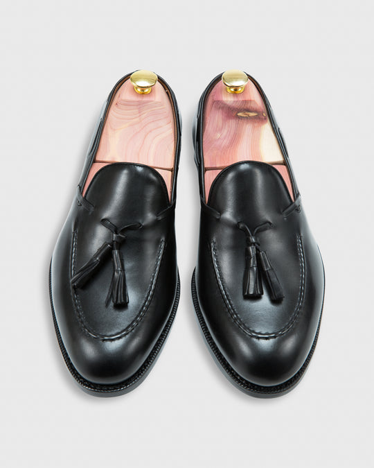 Italian Tassel Loafer Black Calfskin