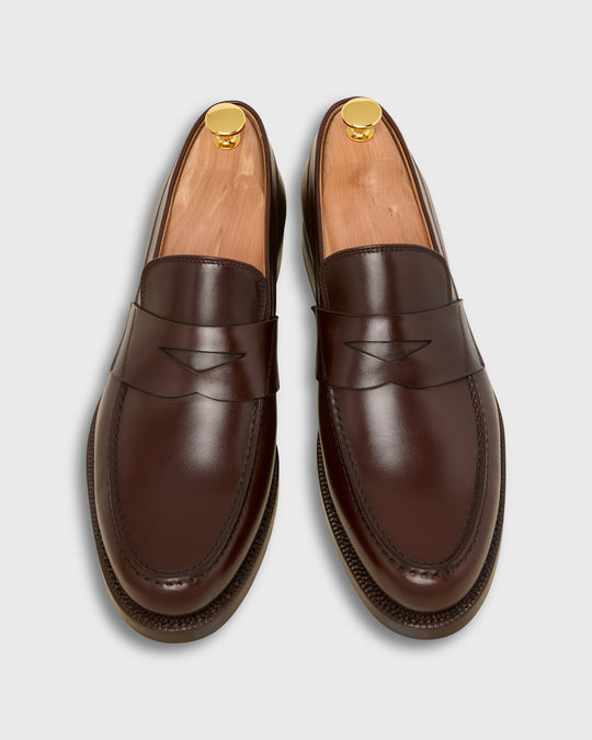 Italian Penny Loafer in Dark Brown Calfskin