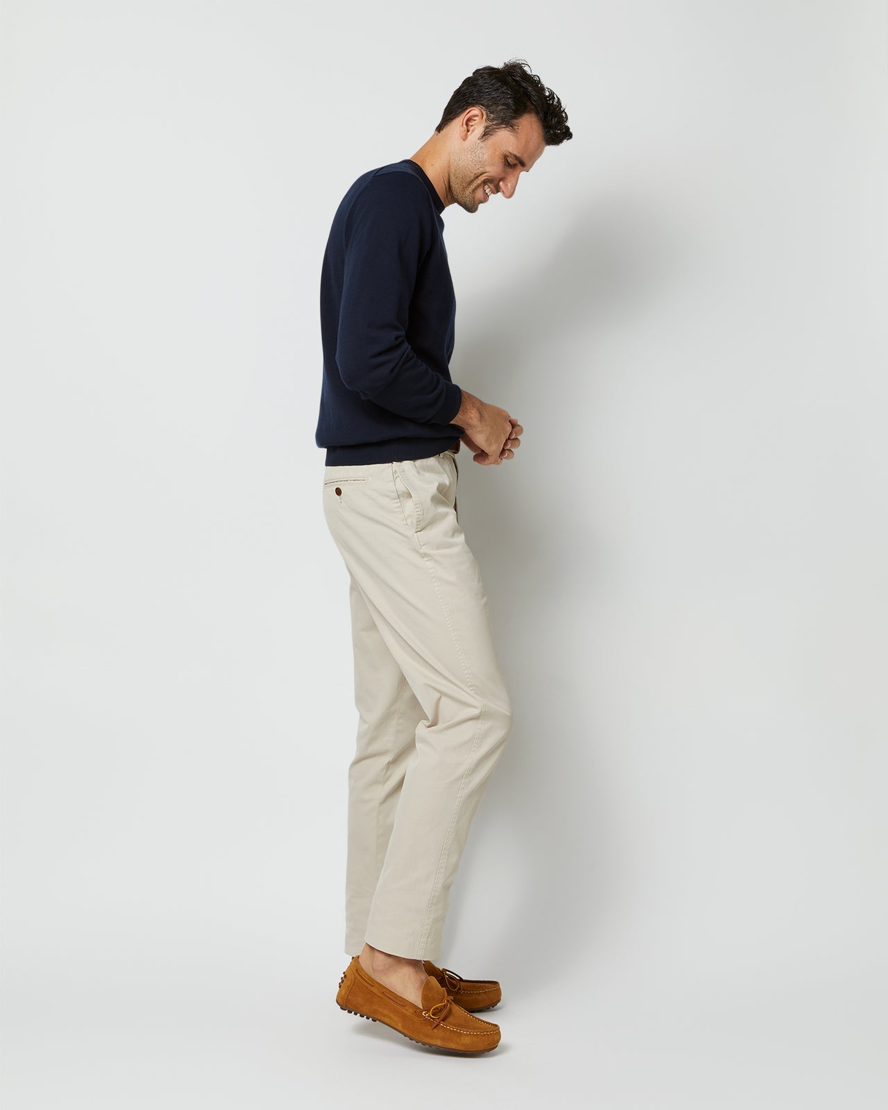 Crewneck Sweater in Navy Cotton