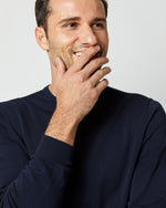 Load image into Gallery viewer, Crewneck Sweater in Navy Cotton
