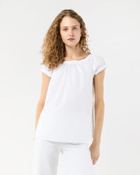 Bridget Top in White Poplin