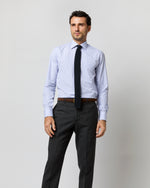Load image into Gallery viewer, Spread Collar Dress Shirt in Blue Stripe End-On-End