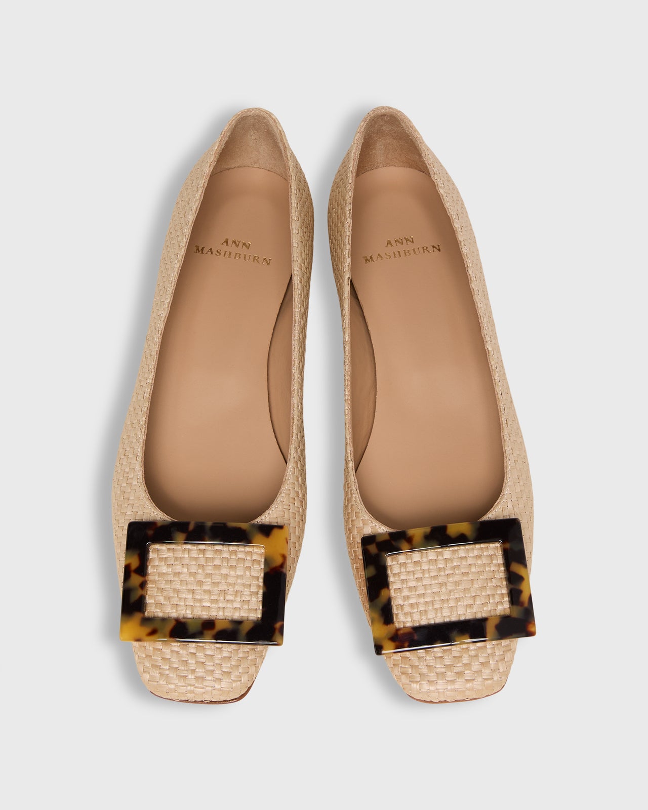 Buckle Shoe in Khaki Basketweave