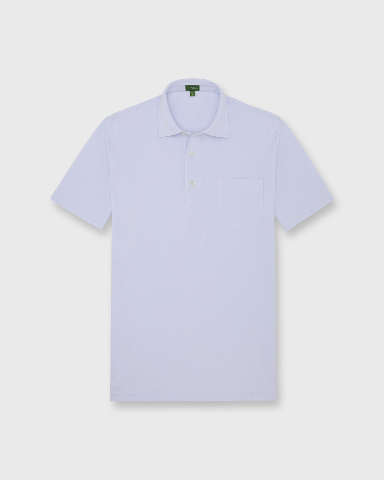 Short-Sleeved Polo in Pale Blue Pima Pique