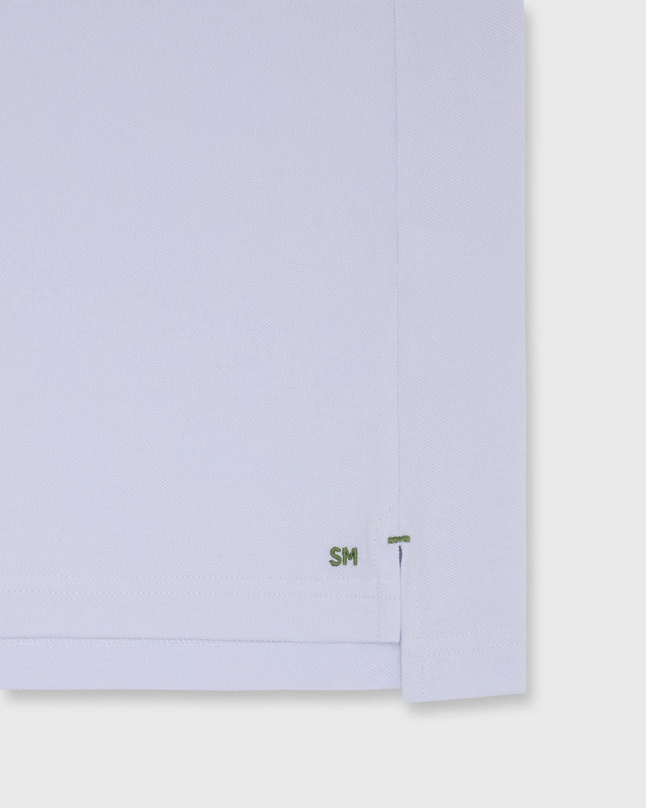 Short-Sleeved Polo in Pale Blue Pima Pique