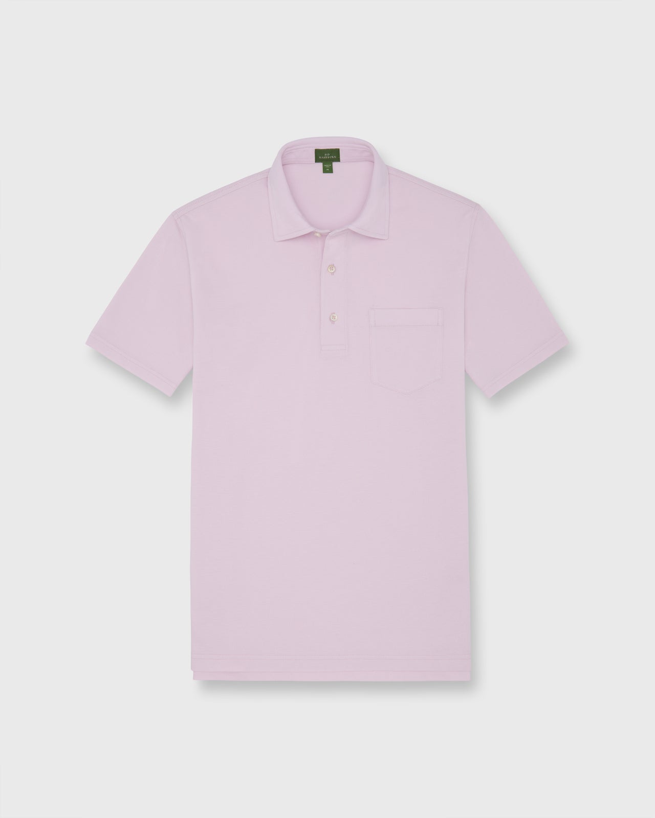Short-Sleeved Polo in Pale Pink Pima Pique
