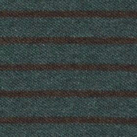 Short-Sleeved Polo in Heather Sea Moss/Heather Brown Stripe Pima Pique