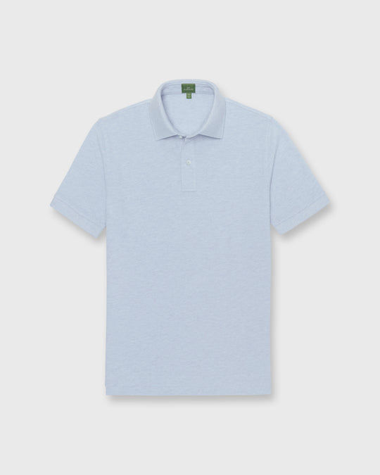 Court Polo in Heather Pale Blue Pima Pique