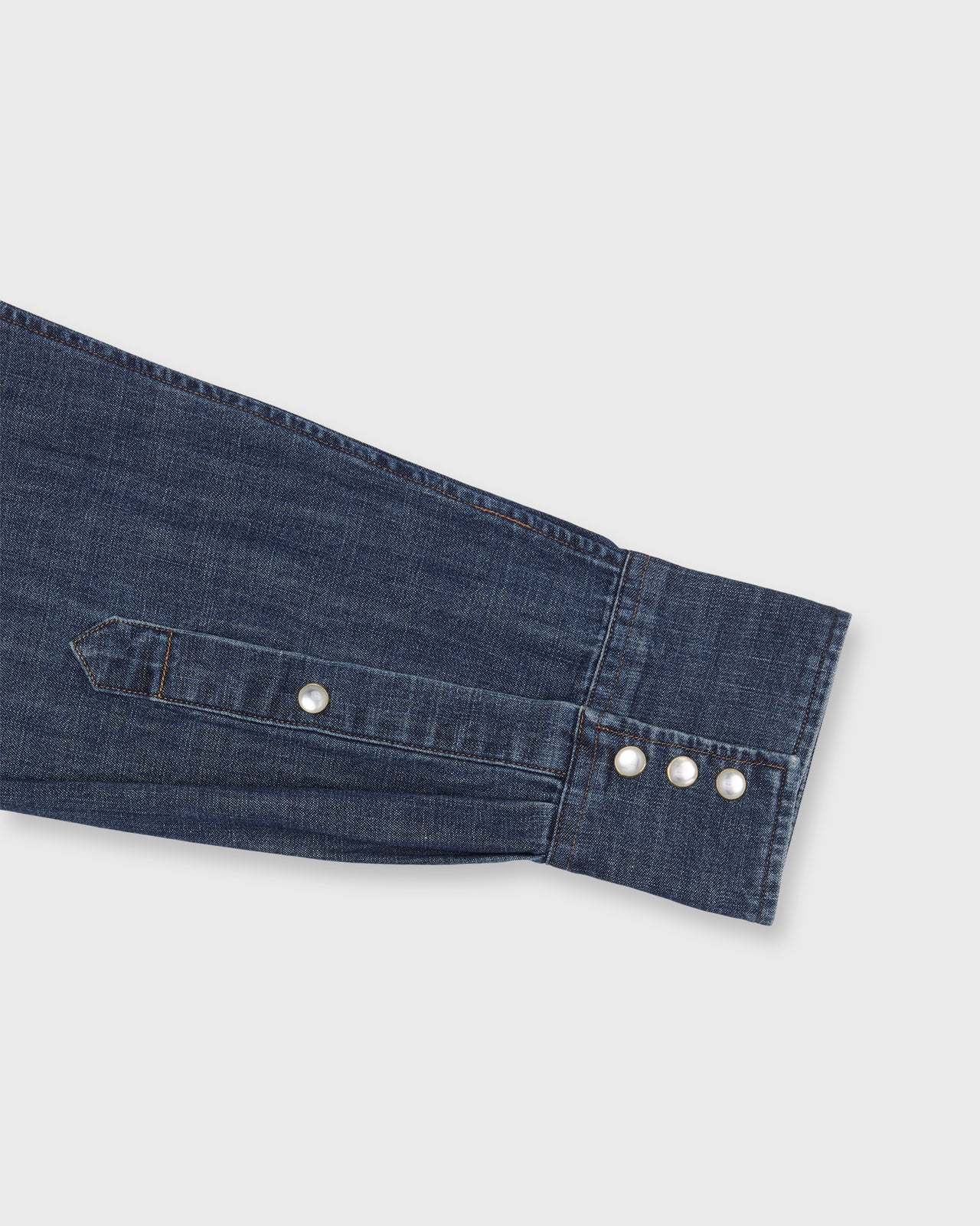 Western Work Shirt in Medium Wash Indigo Lightweight Denim