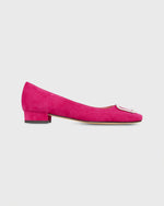 Load image into Gallery viewer, Embellished Buckle Shoe in Lipstick Suede