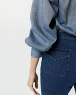 Load image into Gallery viewer, Camille Patch-Pocket Jean in 2-Year Indigo Stretch Denim
