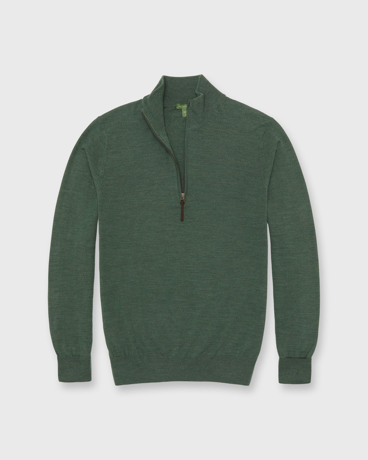 Fine-Gauge Half-Zip Sweater in Lovat Escorial Wool