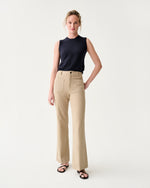 Load image into Gallery viewer, Camille Patch-Pocket Jean in Khaki Stretch Canvas
