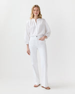 Load image into Gallery viewer, Camille Patch-Pocket Jean in White Stretch Denim
