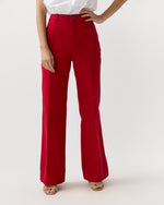 Load image into Gallery viewer, Camille Patch-Pocket Jean in Red Stretch Canvas
