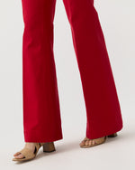 Load image into Gallery viewer, Camille Patch-Pocket Jean in Red Stretch Canvas
