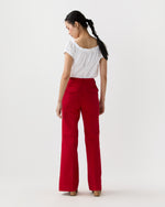 Load image into Gallery viewer, Camille Patch-Pocket Jean in Red Stretch Canvas
