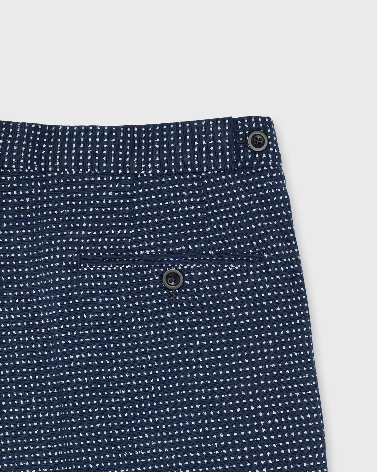 Side-Tab Sport Trouser in Navy/White Dot Jacquard