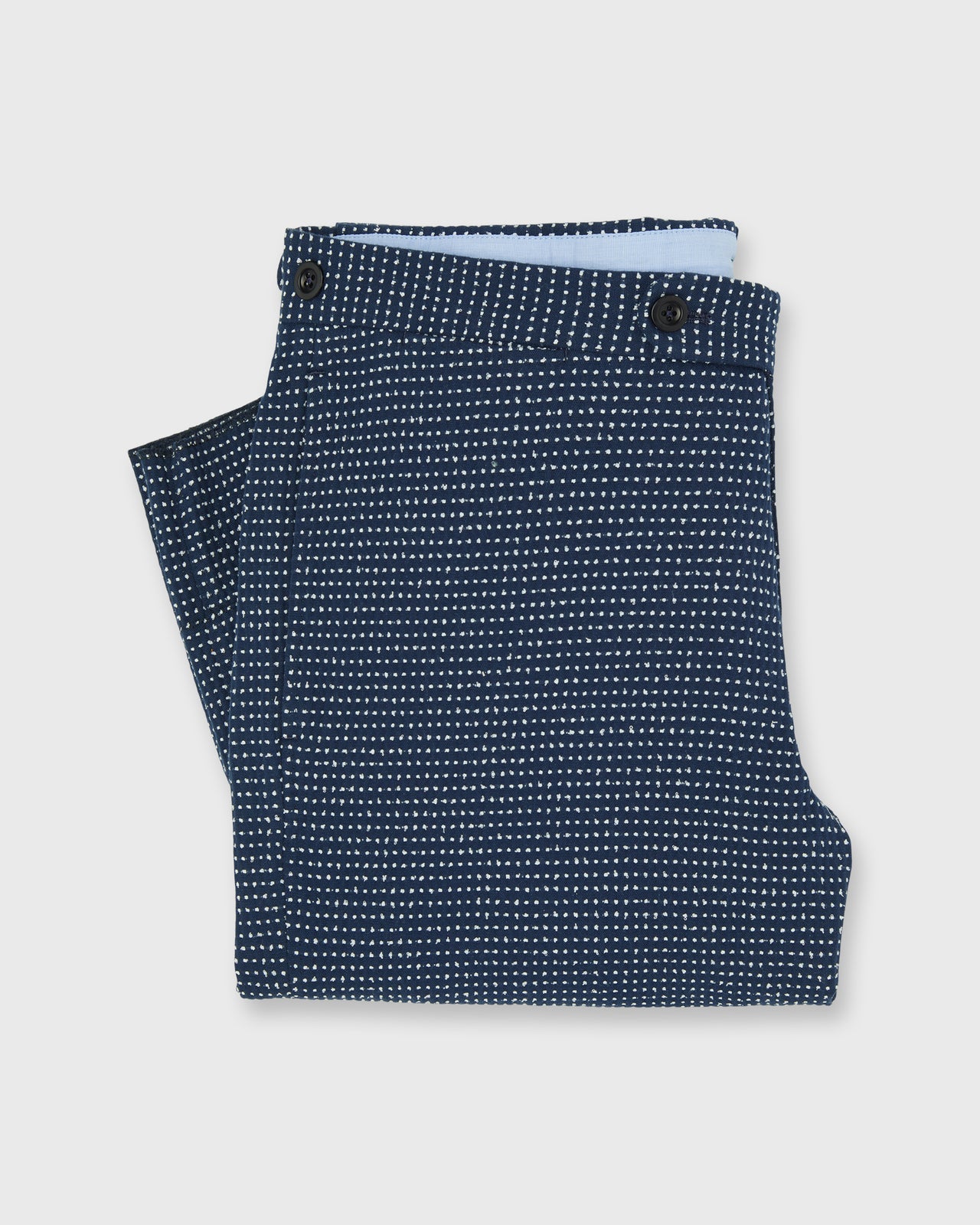 Side-Tab Sport Trouser in Navy/White Dot Jacquard