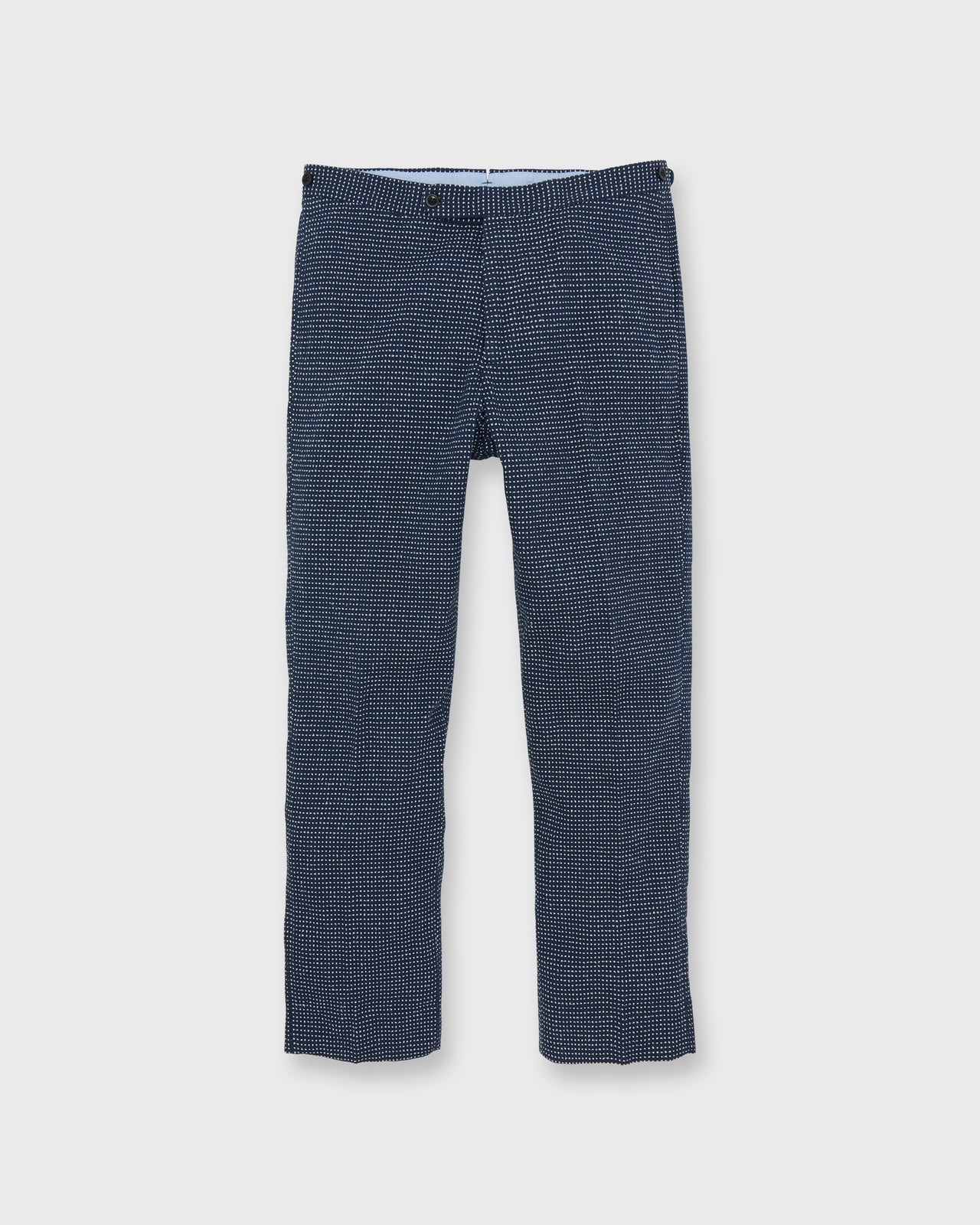 Side-Tab Sport Trouser in Navy/White Dot Jacquard