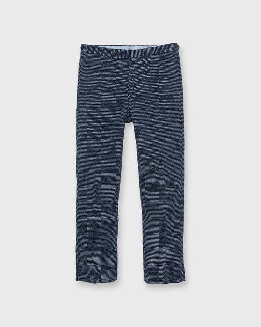 Side-Tab Sport Trouser in Navy/White Dot Jacquard