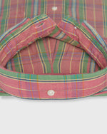 Load image into Gallery viewer, Button-Down Sport Shirt in Coral/Green/Yellow Madras
