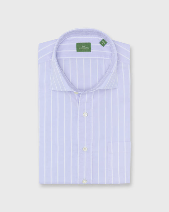 Spread Collar Sport Shirt in Sky/White Lightweight Oxford