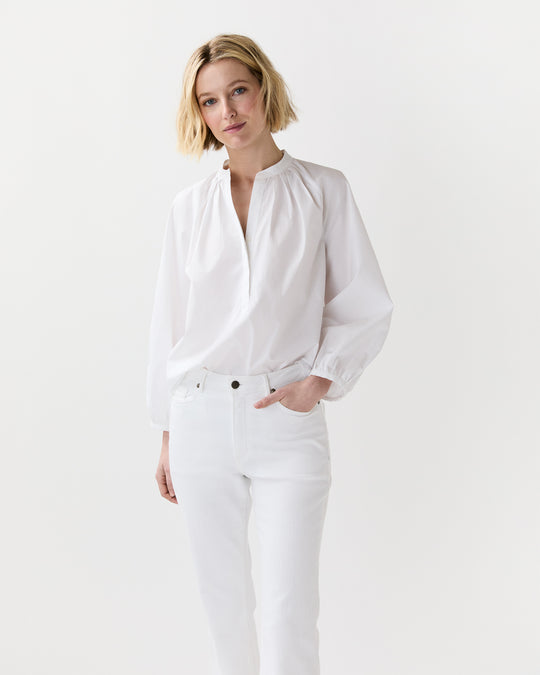 Sienna Top in White Poplin