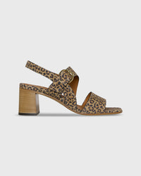 Double-Strap Block Heel in Animal Printed Suede