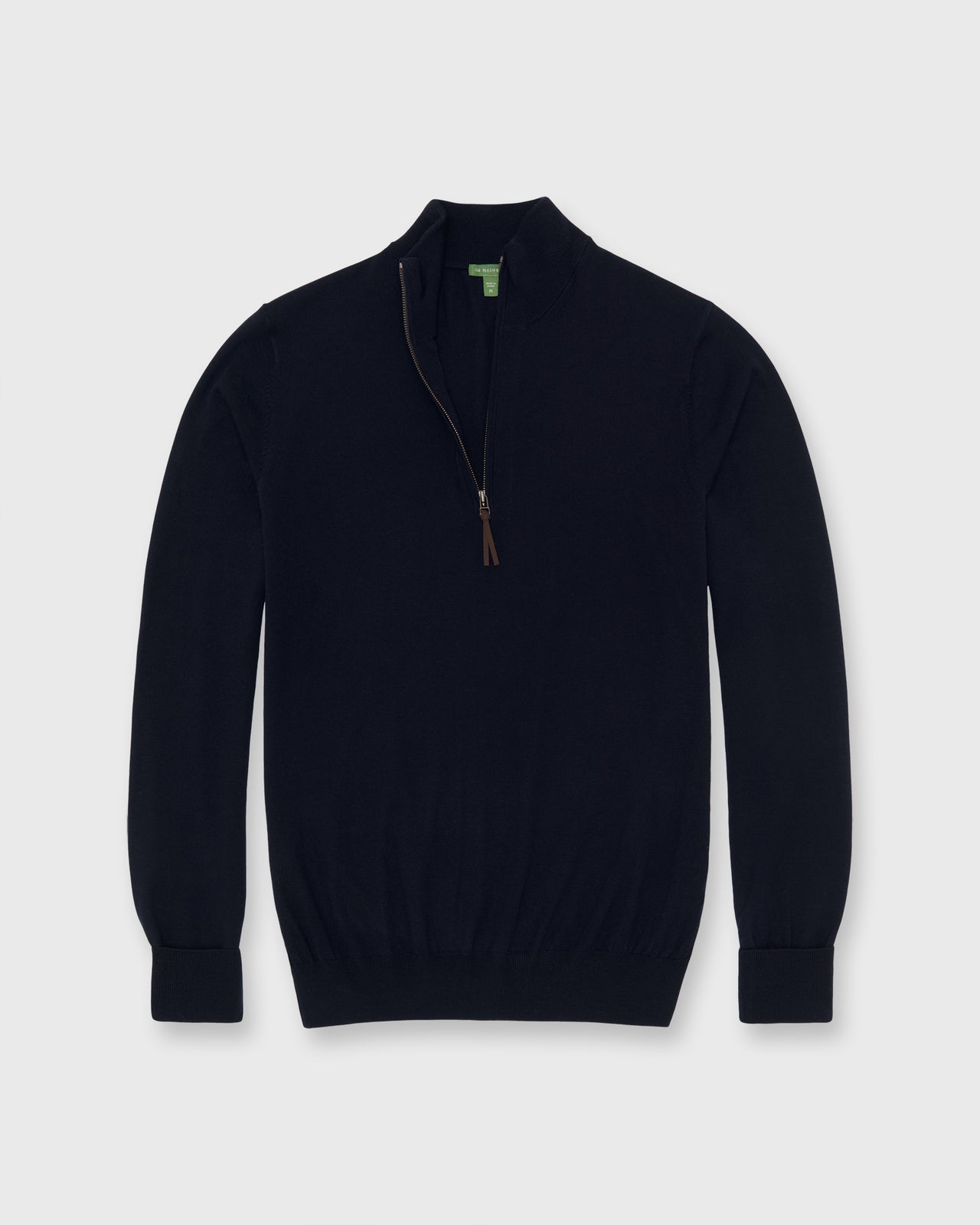 Fine-Gauge Half-Zip Sweater in Navy Escorial Wool