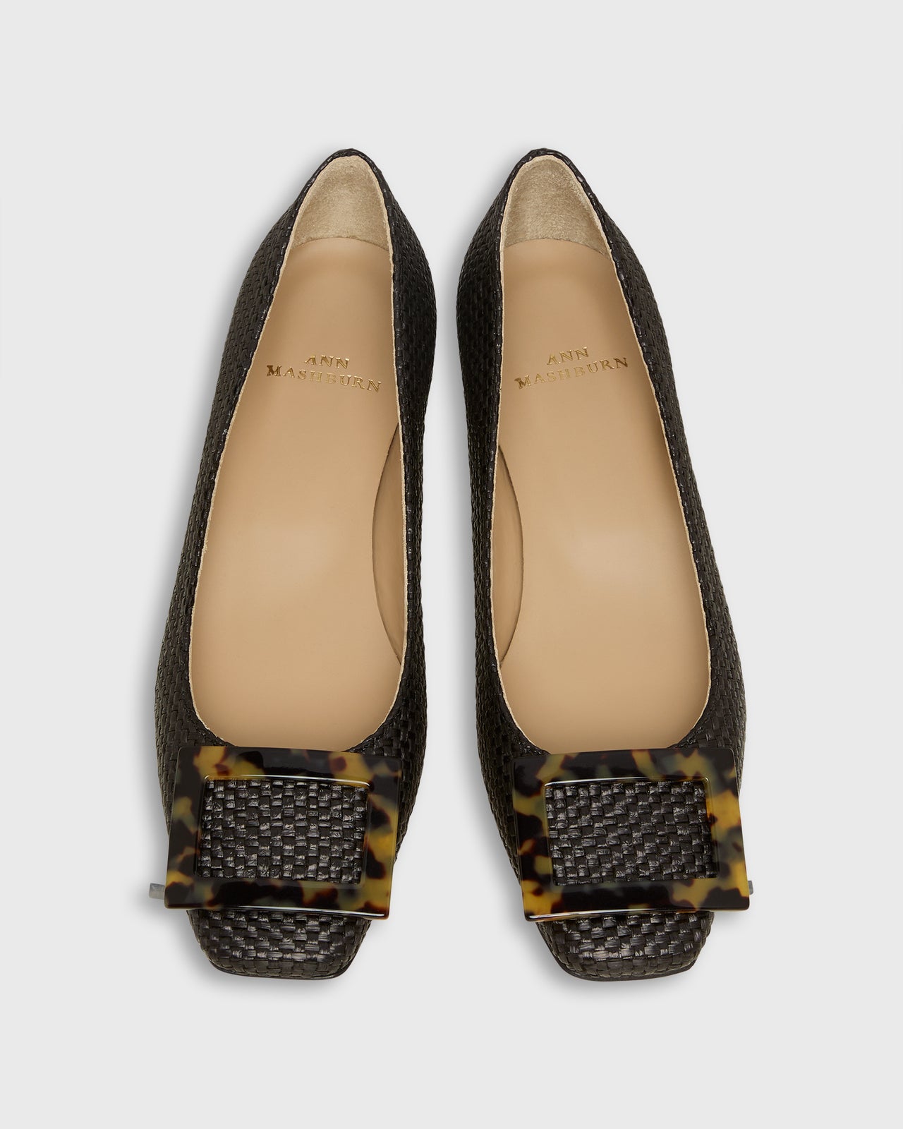 Buckle Shoe in Black Basketweave