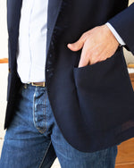 Load image into Gallery viewer, Ghost Blazer in Navy High-Twist
