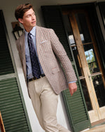 Load image into Gallery viewer, Virgil No. 2 Jacket in Oat/Blue/Pink Check Hopsack
